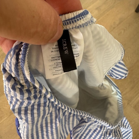 J. Crew Womens Seersucker One Shoulder One PIece Blue White Size 6 - Picture 4 of 5